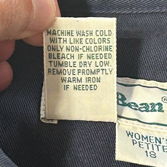 LL Bean Petite Tencel Navy Field Jacket Vintage - Picture 3 of 6